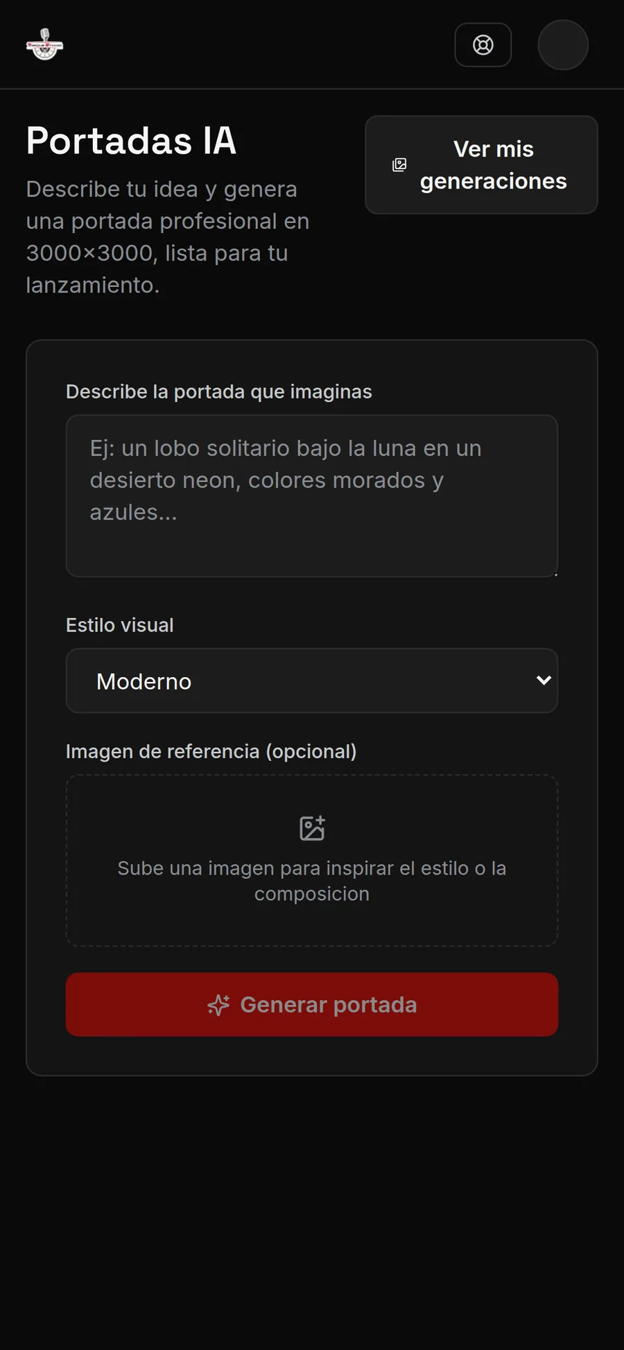 Generador de portadas con IA